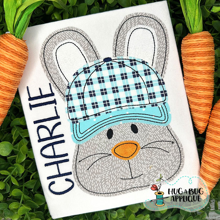 Bunny Cap Bean Stitch Applique Design