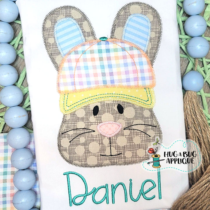 Bunny Cap Zig Zag Stitch Applique Design