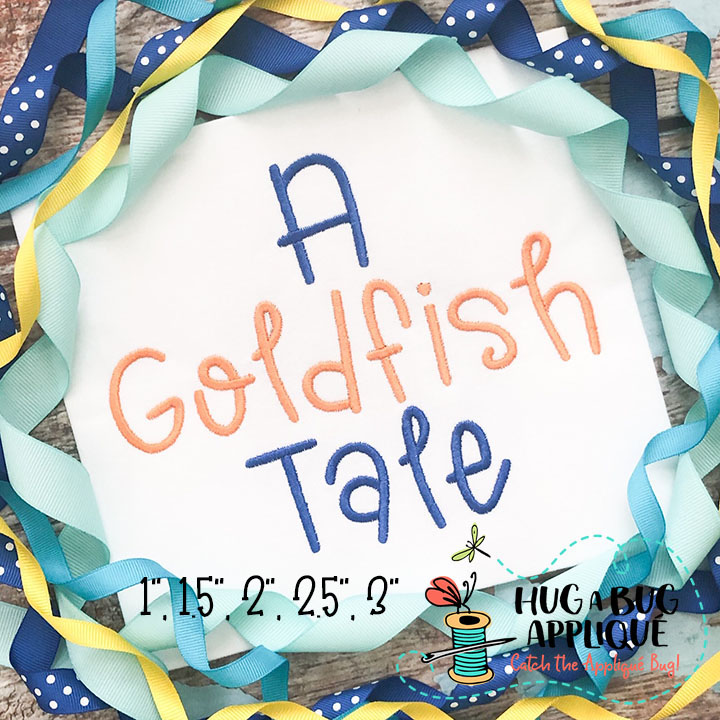 A Goldfish Tale Satin Stitch Embroidery Font