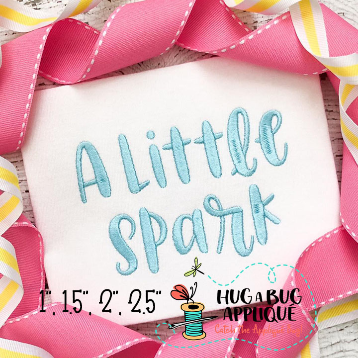 A Little Spark Satin Stitch Embroidery Font