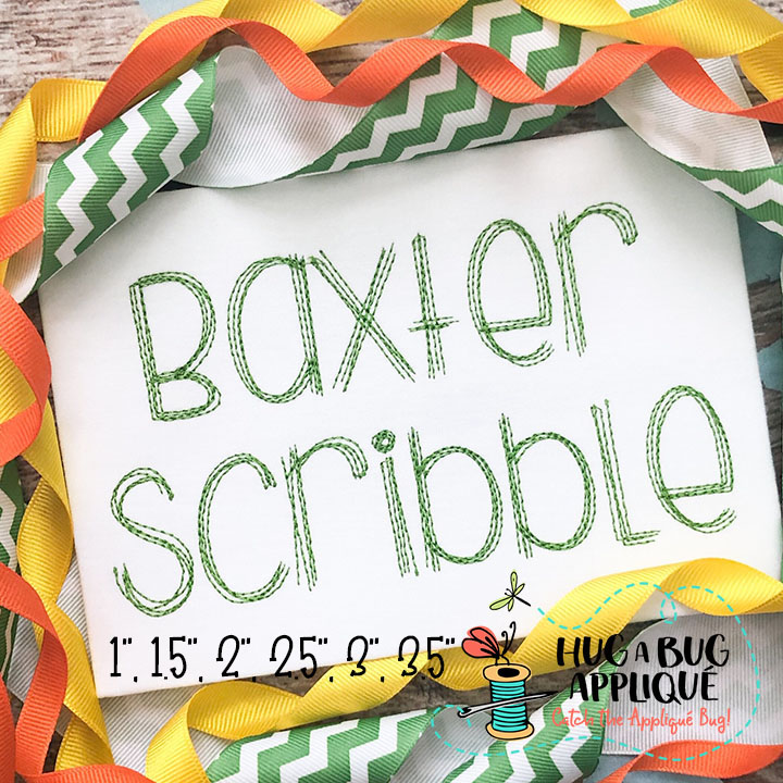 Baxter Scribble Stitch Embroidery Font