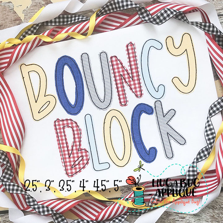 Bouncy Block Bean Stitch Applique Font