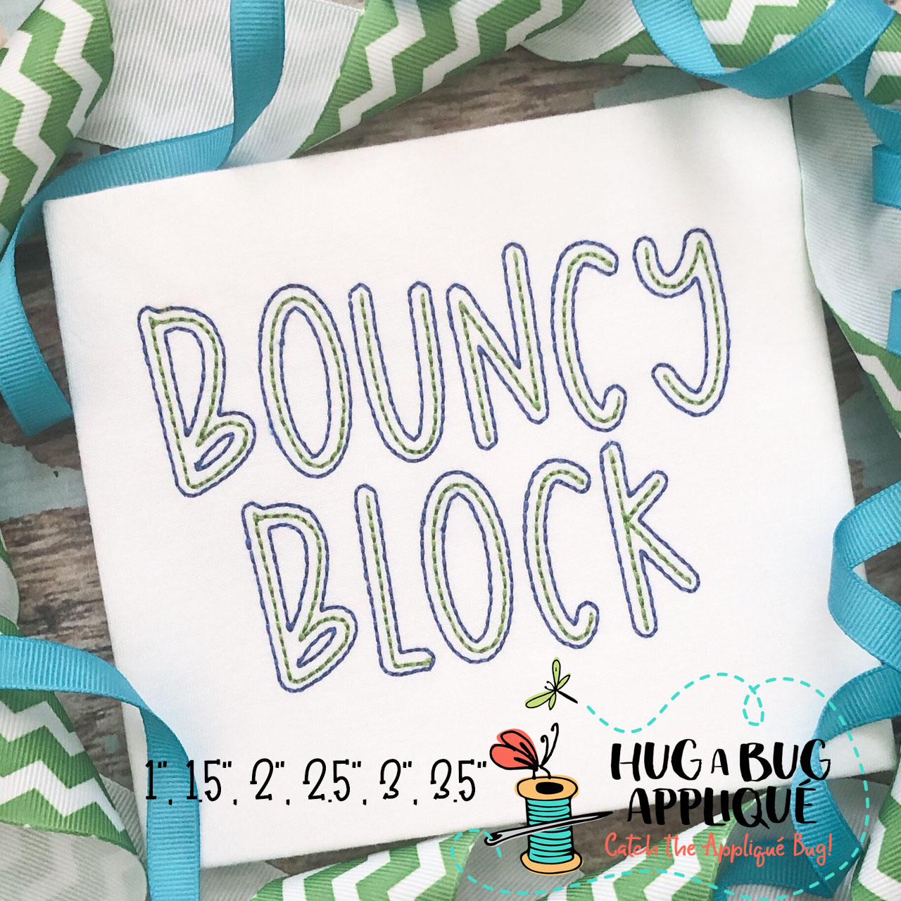 Bouncy Block Floss Stitch Embroidery Font