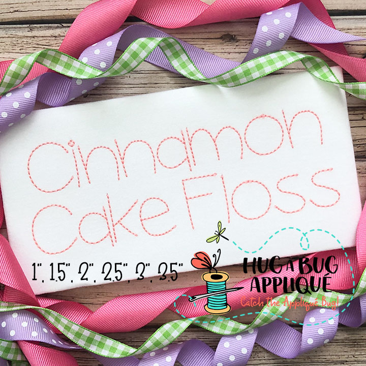 Cinnamon Cake Floss Stitch Embroidery Font