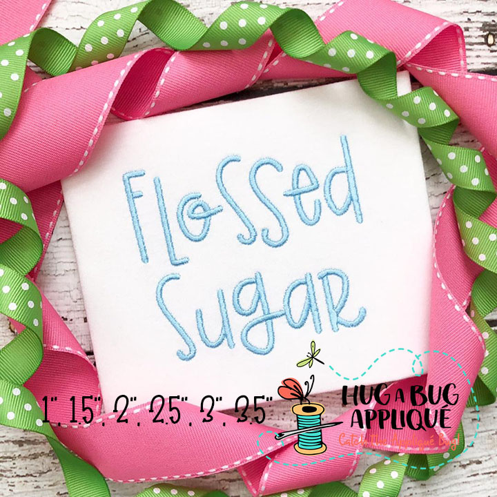 Flossed Sugar Satin Stitch Embroidery Font