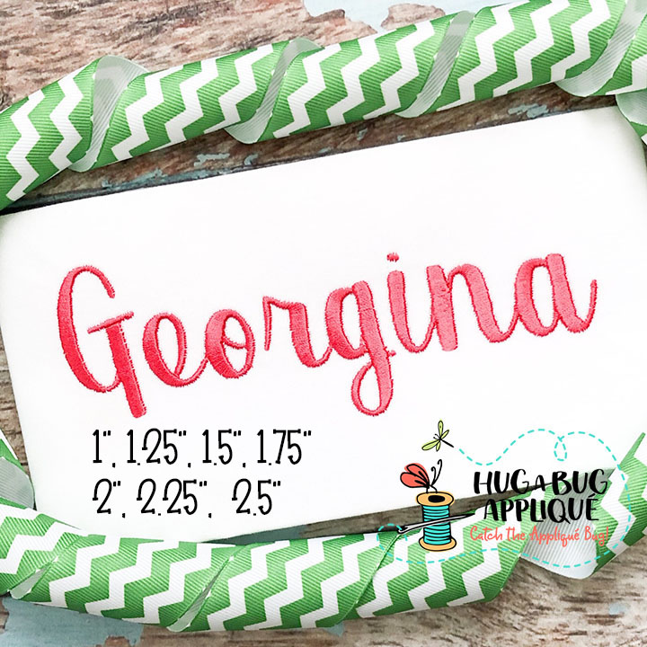 Georgina Satin Stitch Embroidery Font