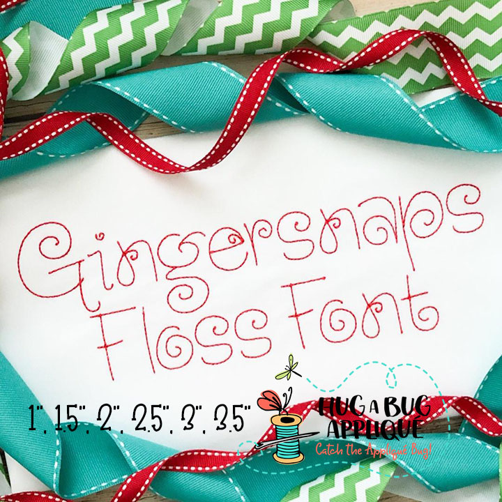 Gingersnaps Floss Stitch Embroidery Font