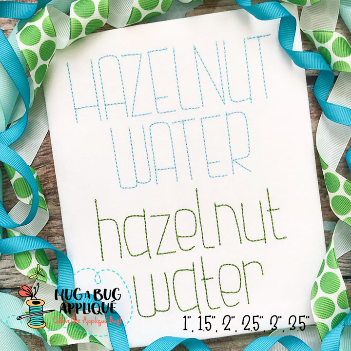 Hazelnut Water Floss Stitch Embroidery Font