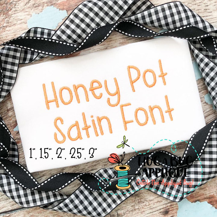 Honey Pot Satin Stitch Embroidery Font