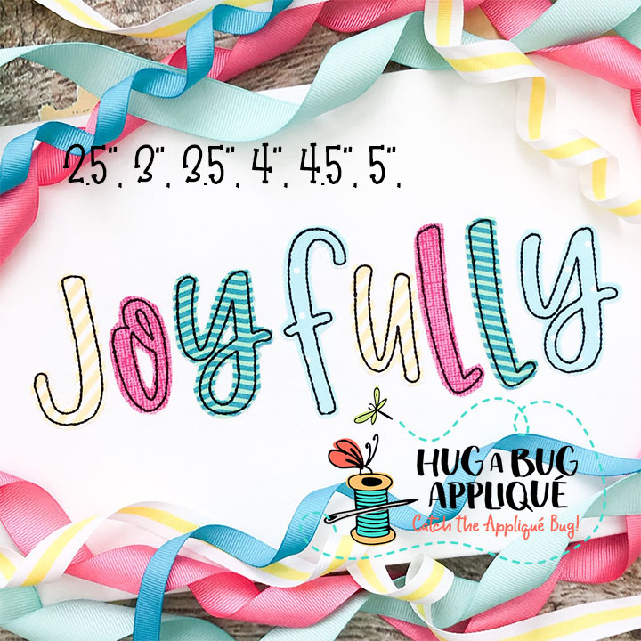 Joyfully Bean Stitch Applique Font