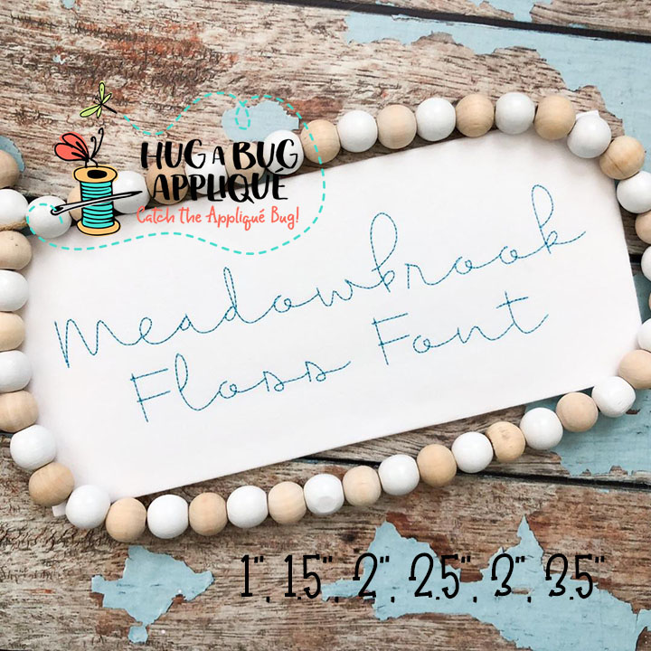 Meadowbrook Floss Stitch Embroidery Font