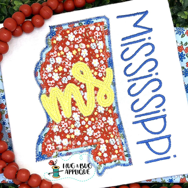 Mississippi Double Zig Zag Stitch Applique Design