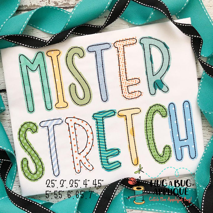 Mister Stretch Bean Stitch Applique Font