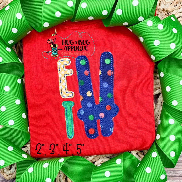 September Bean Stitch Applique Font