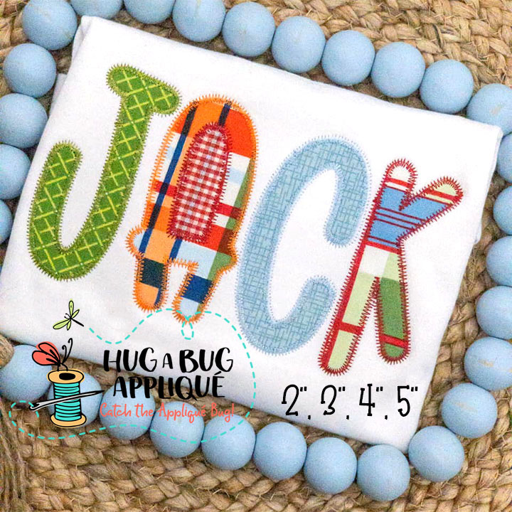 September Zig Zag Stitch Applique Font