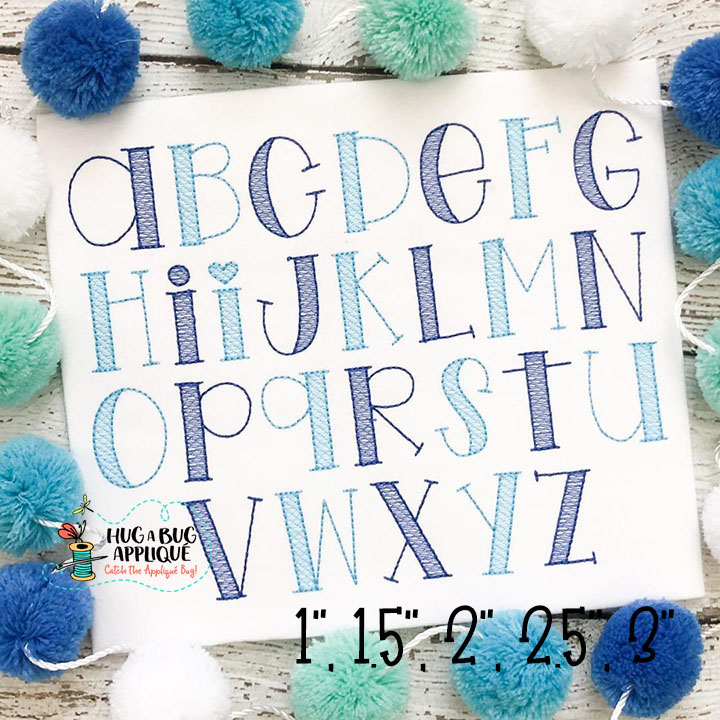 Spring Candy Sketch Stitch Embroidery Font