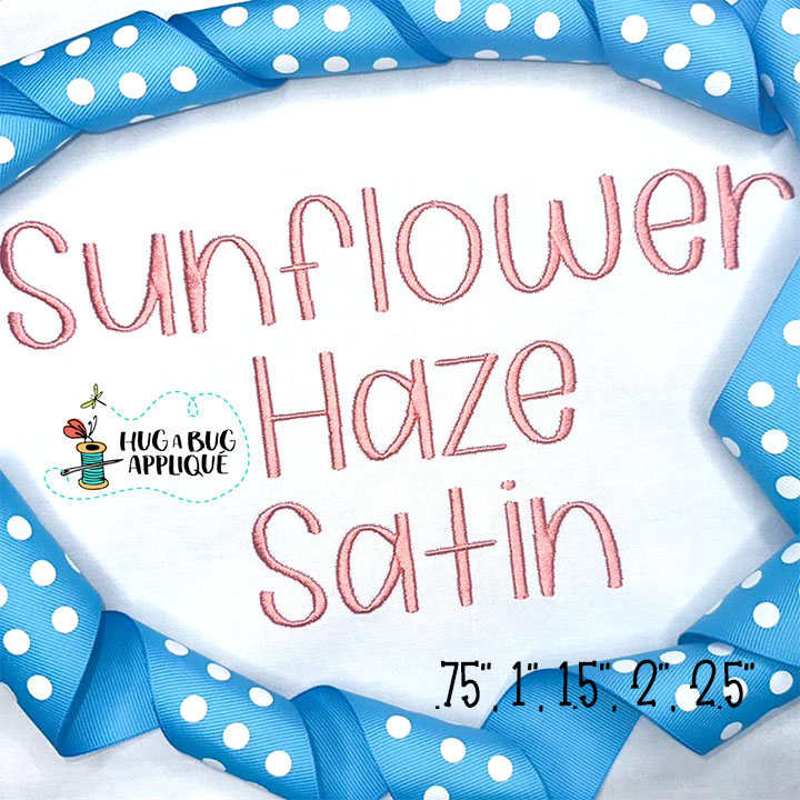 Sunflower Haze Satin Stitch Embroidery Font