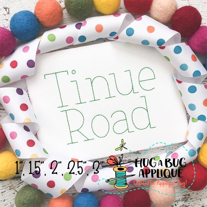 Tinue Road Floss Stitch Embroidery Font