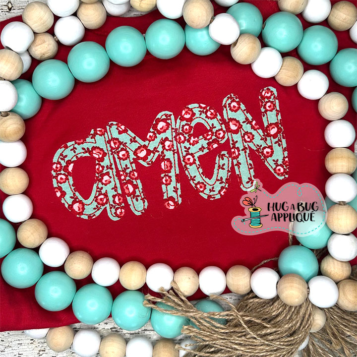 Amen Bean Stitch Applique Design