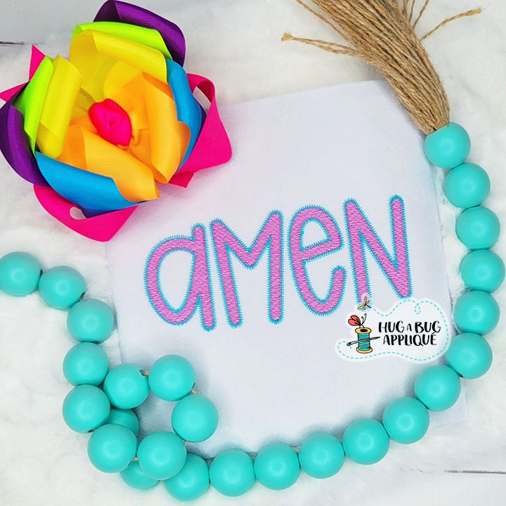 Amen Sketch Stitch Embroidery Design
