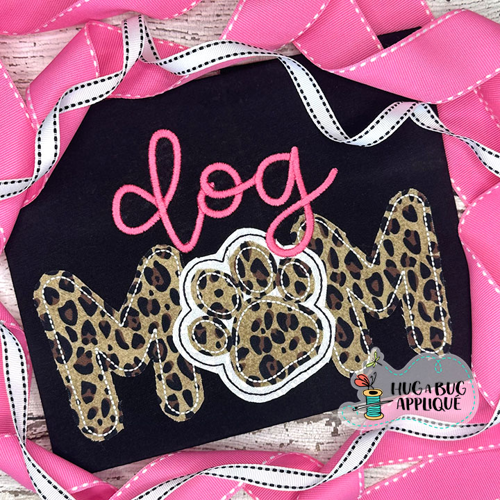 Dog Mom Bean Stitch Applique Design