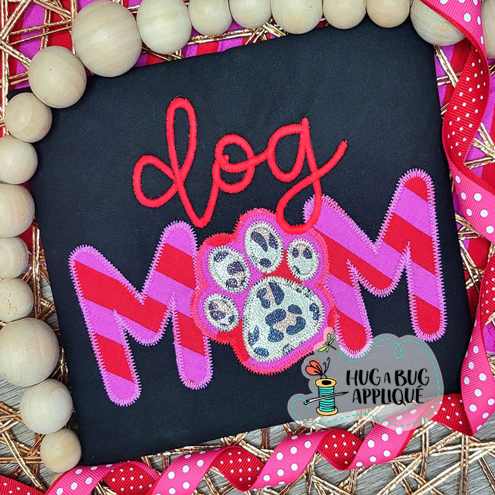 Dog Mom Zig Zag Stitch Applique Design