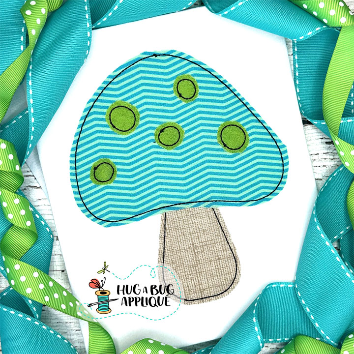 Mushroom Bean Stitch Applique Design