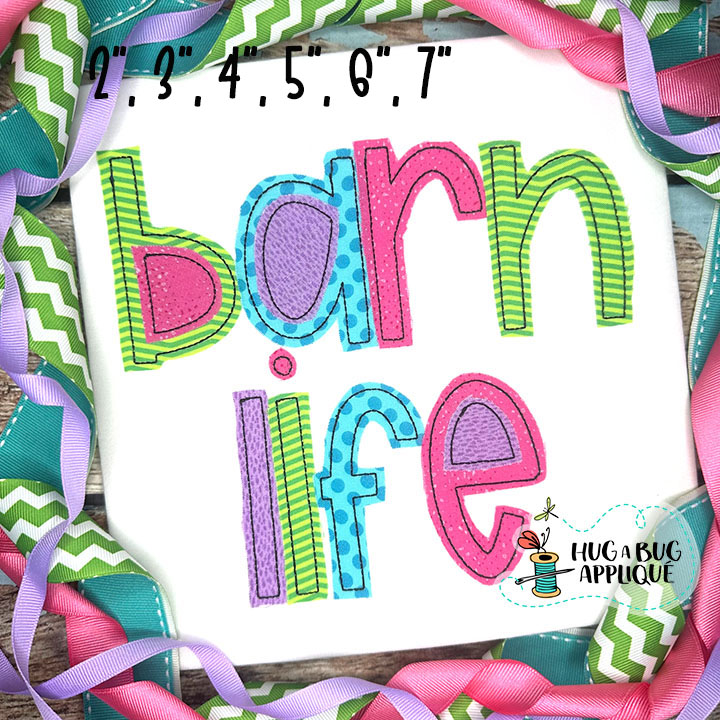 Barn Life Bean Stitch Applique Font