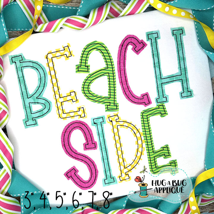 Beachside Bean Stitch Applique Font