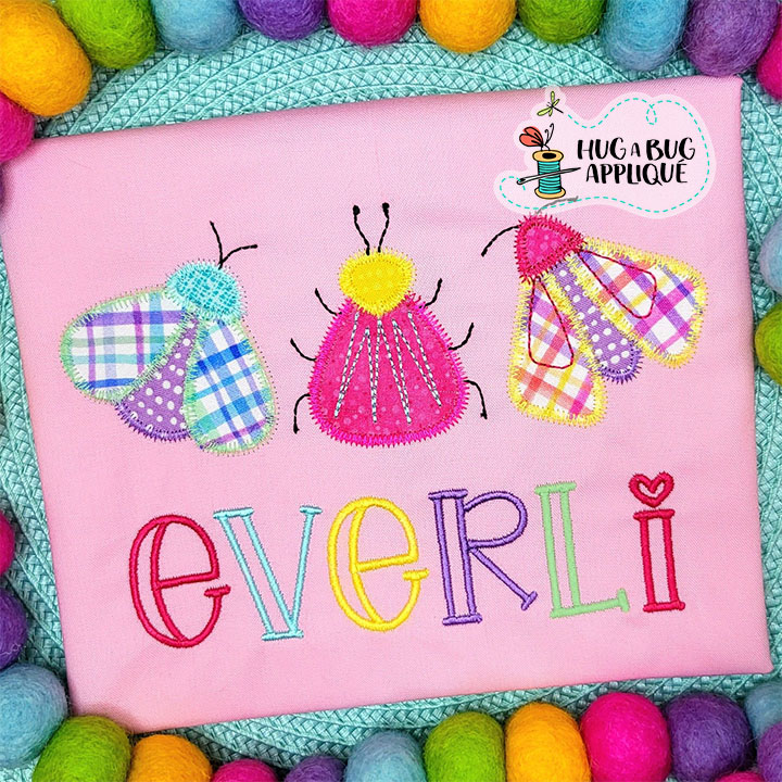 Bugs Zig Zag Stitch Applique Design