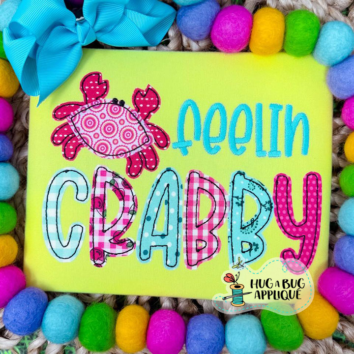 Feelin Crabby Bean Stitch Applique Design