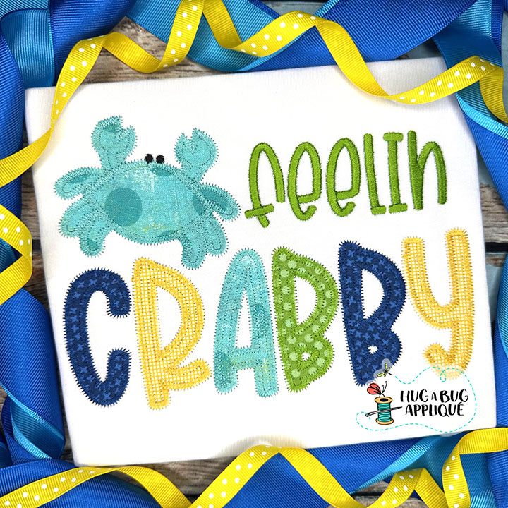Feelin Crabby Zig Zag Stitch Applique Design