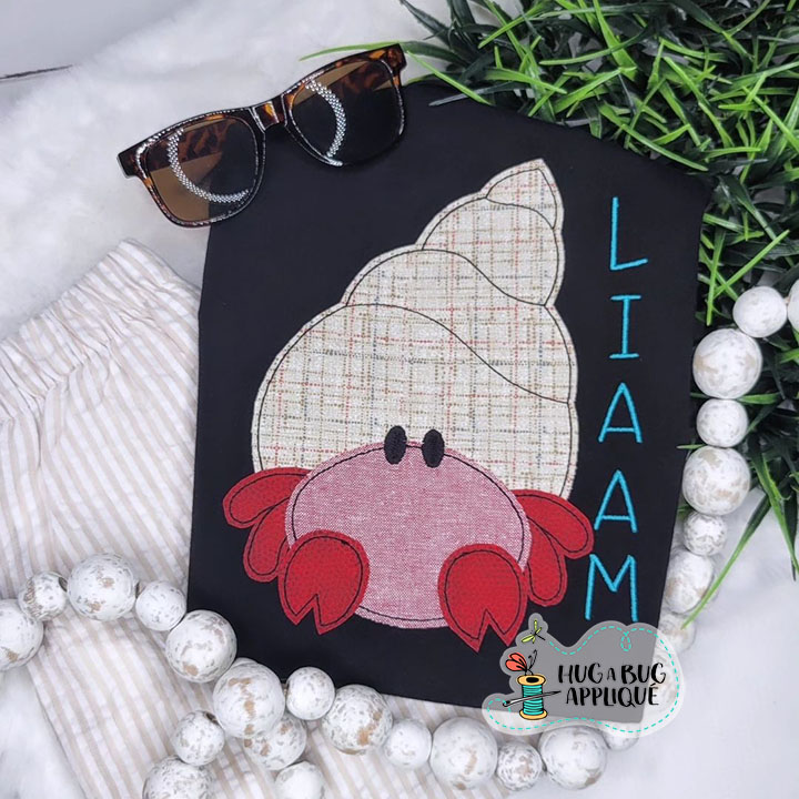 Hermit Crab Bean Stitch Applique Design