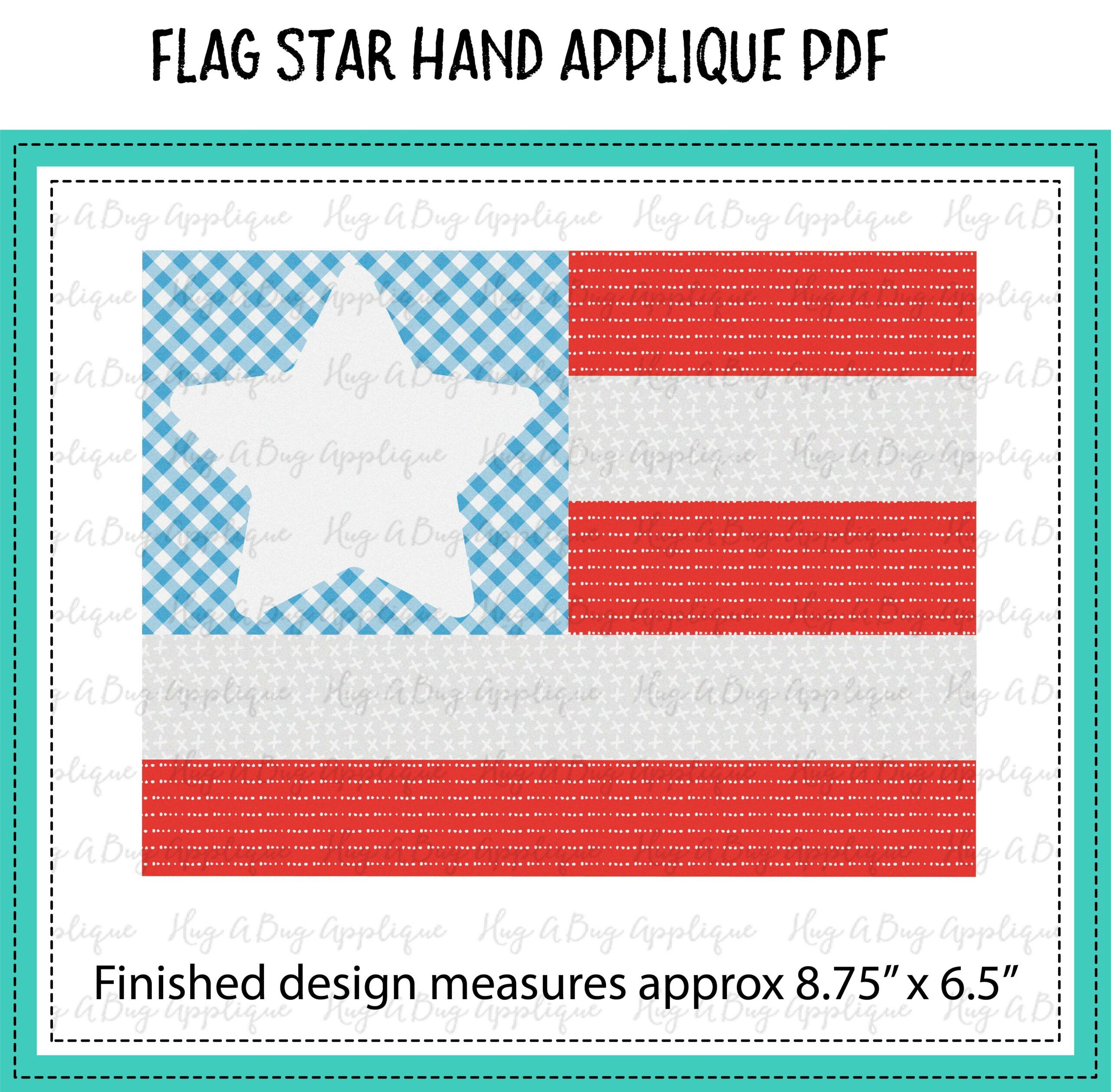 Flag Star Hand Applique PDF