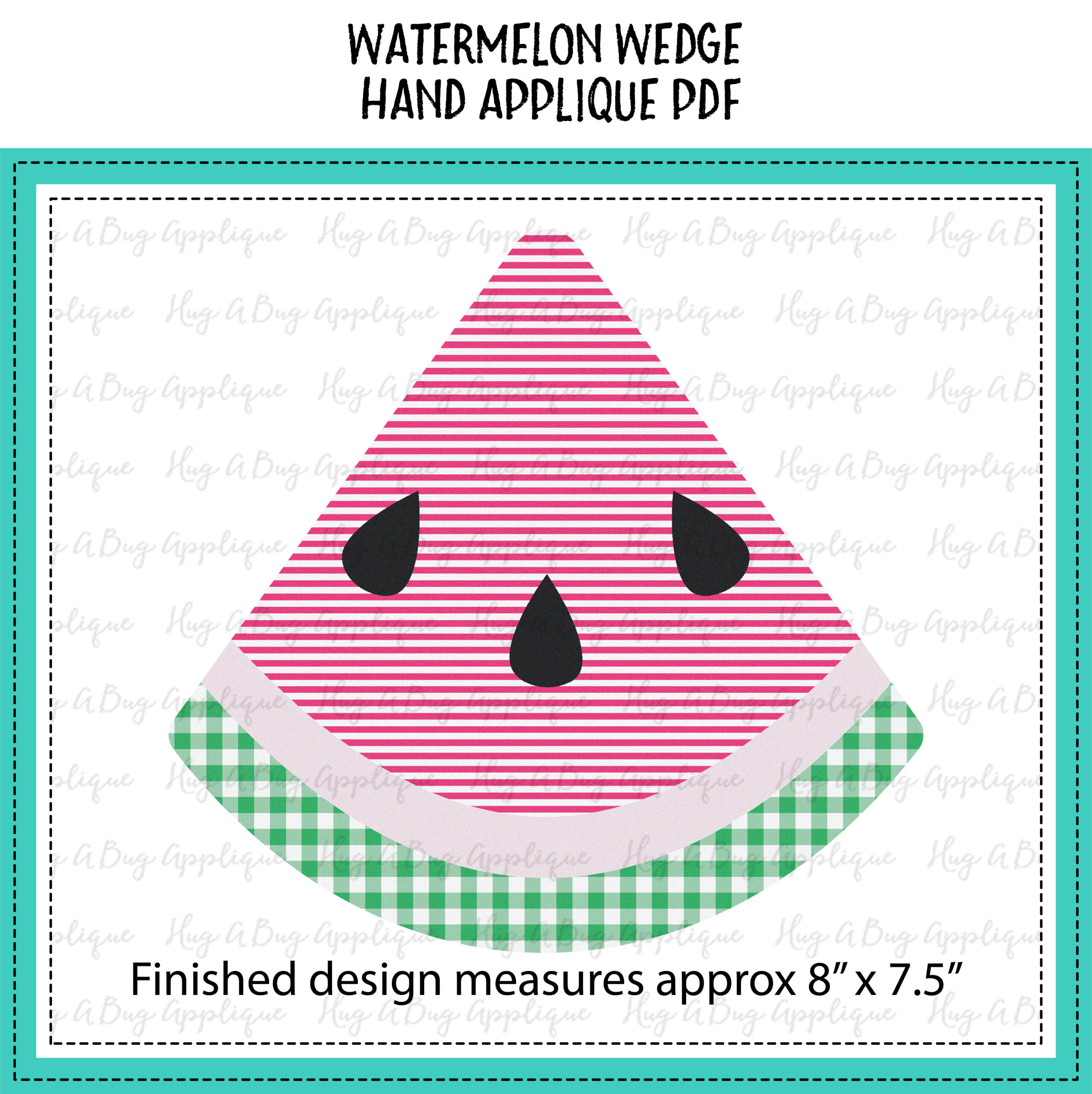 Watermelon Wedge Hand Applique PDF