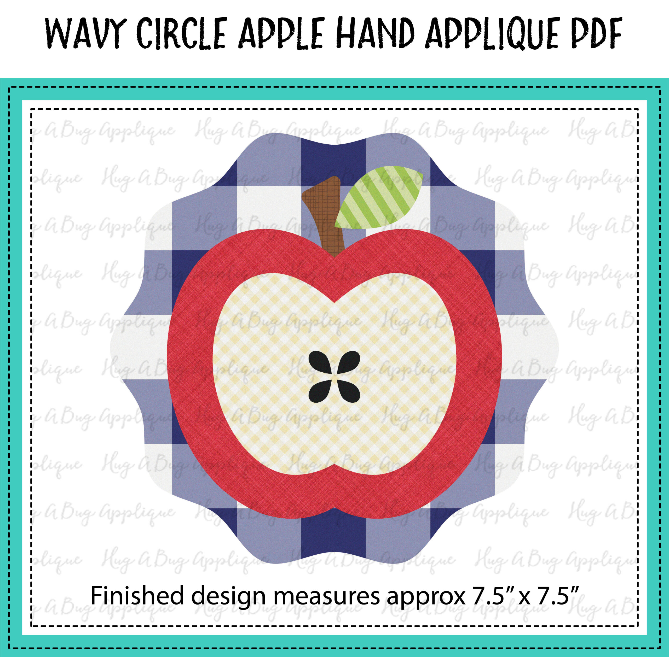 Wavy Circle Apple Hand Applique PDF