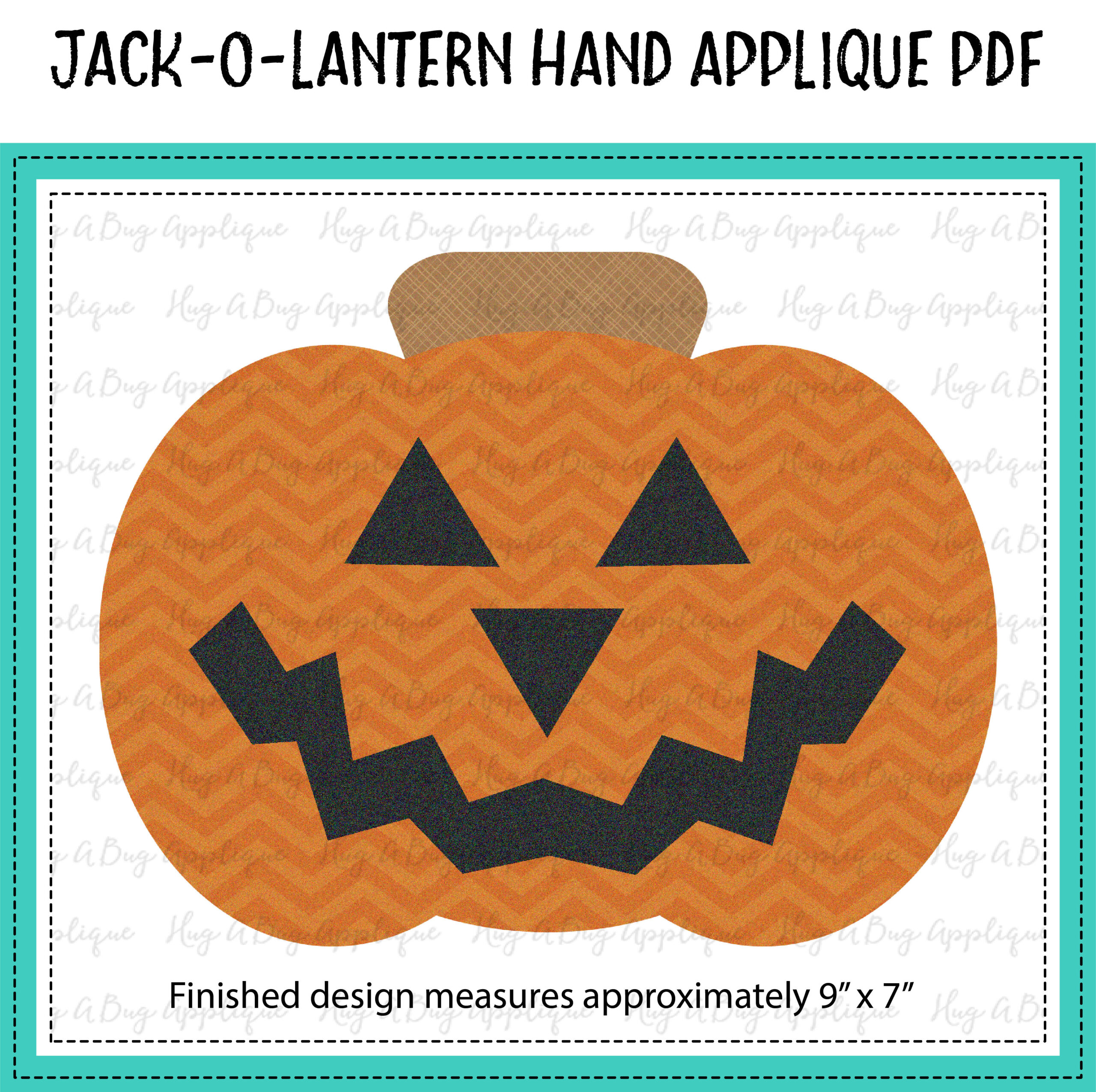 Jack-o-lantern Hand Applique PDF