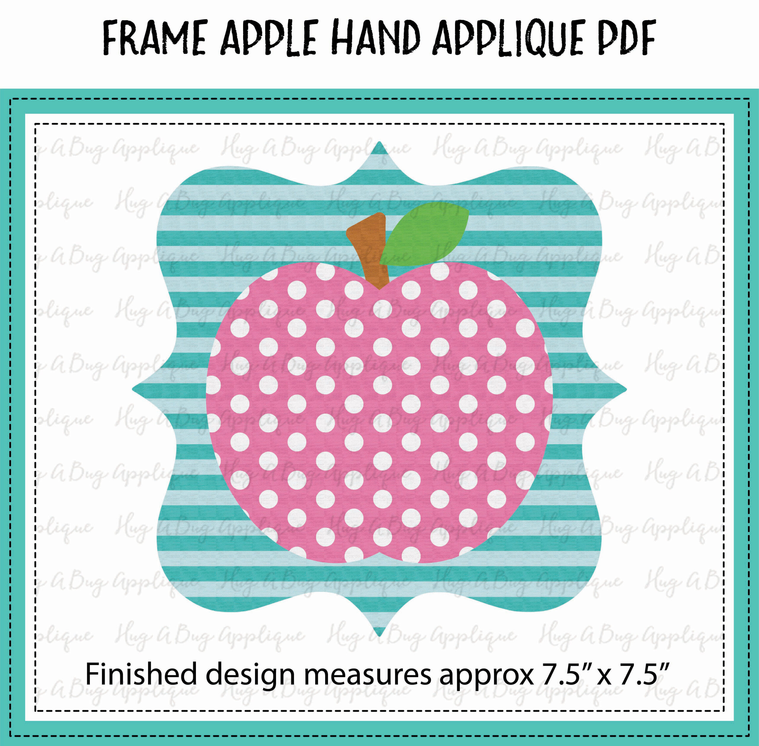 Frame Apple Hand Applique PDF