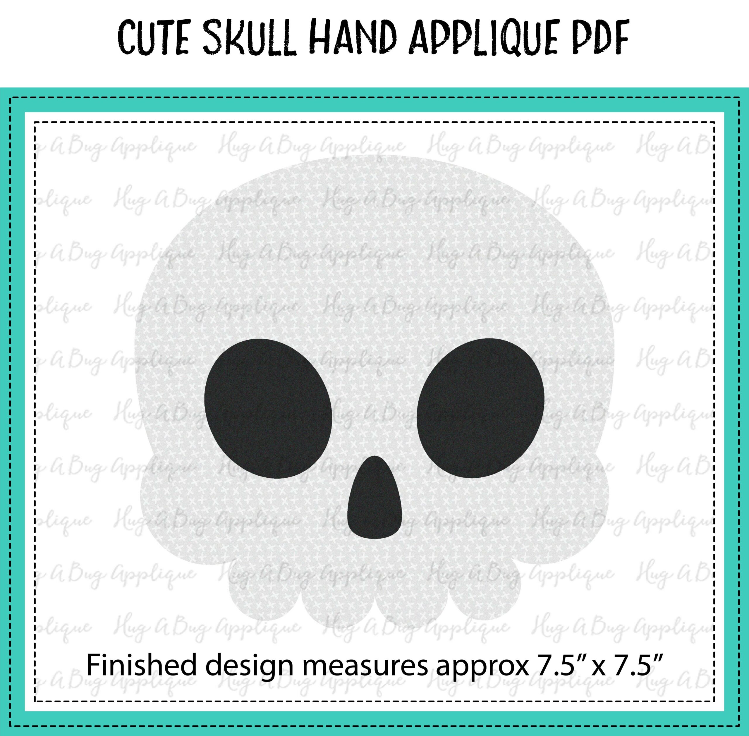 Cute Skull Hand Applique PDF