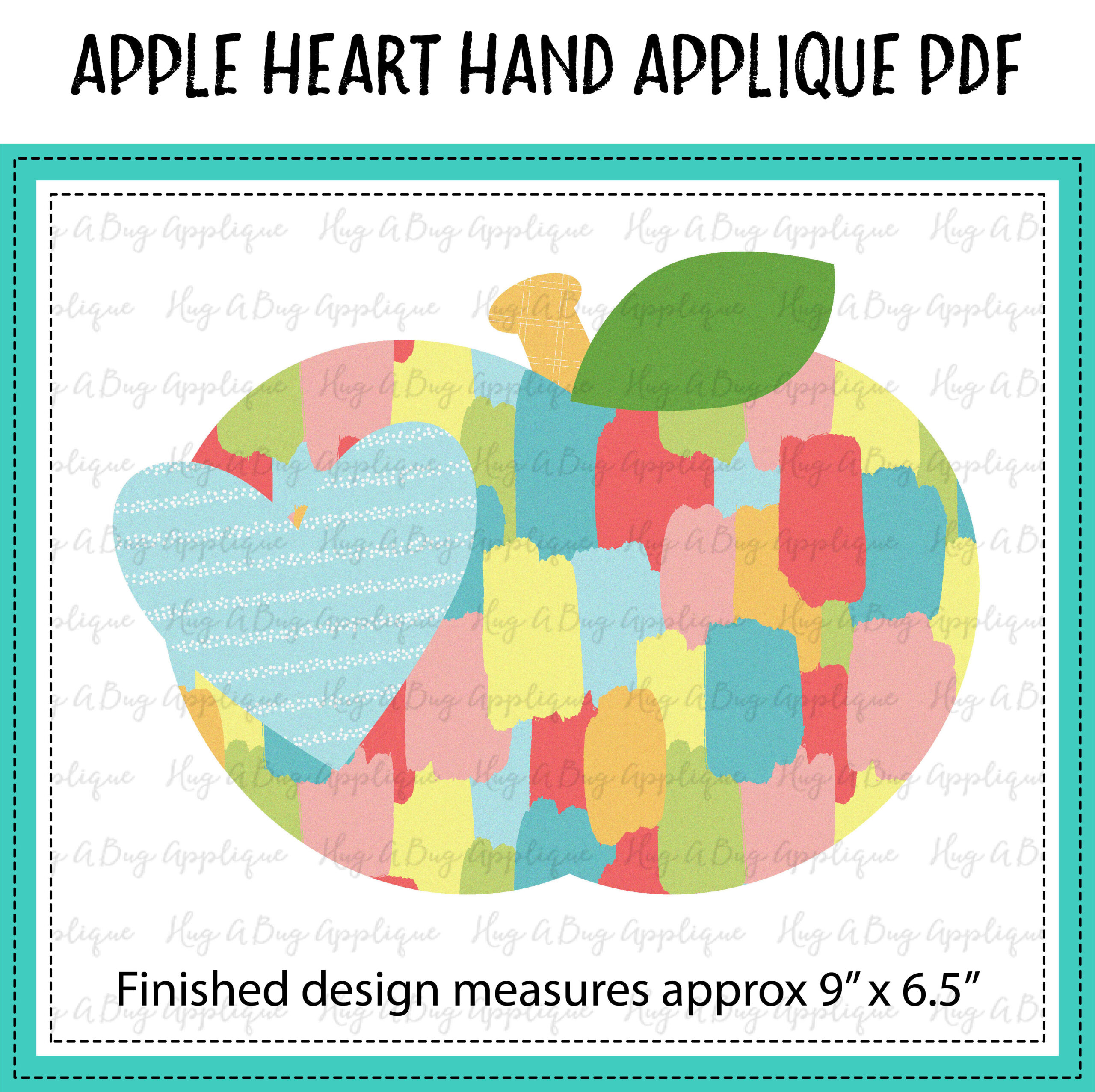 Apple Heart Hand Applique PDF