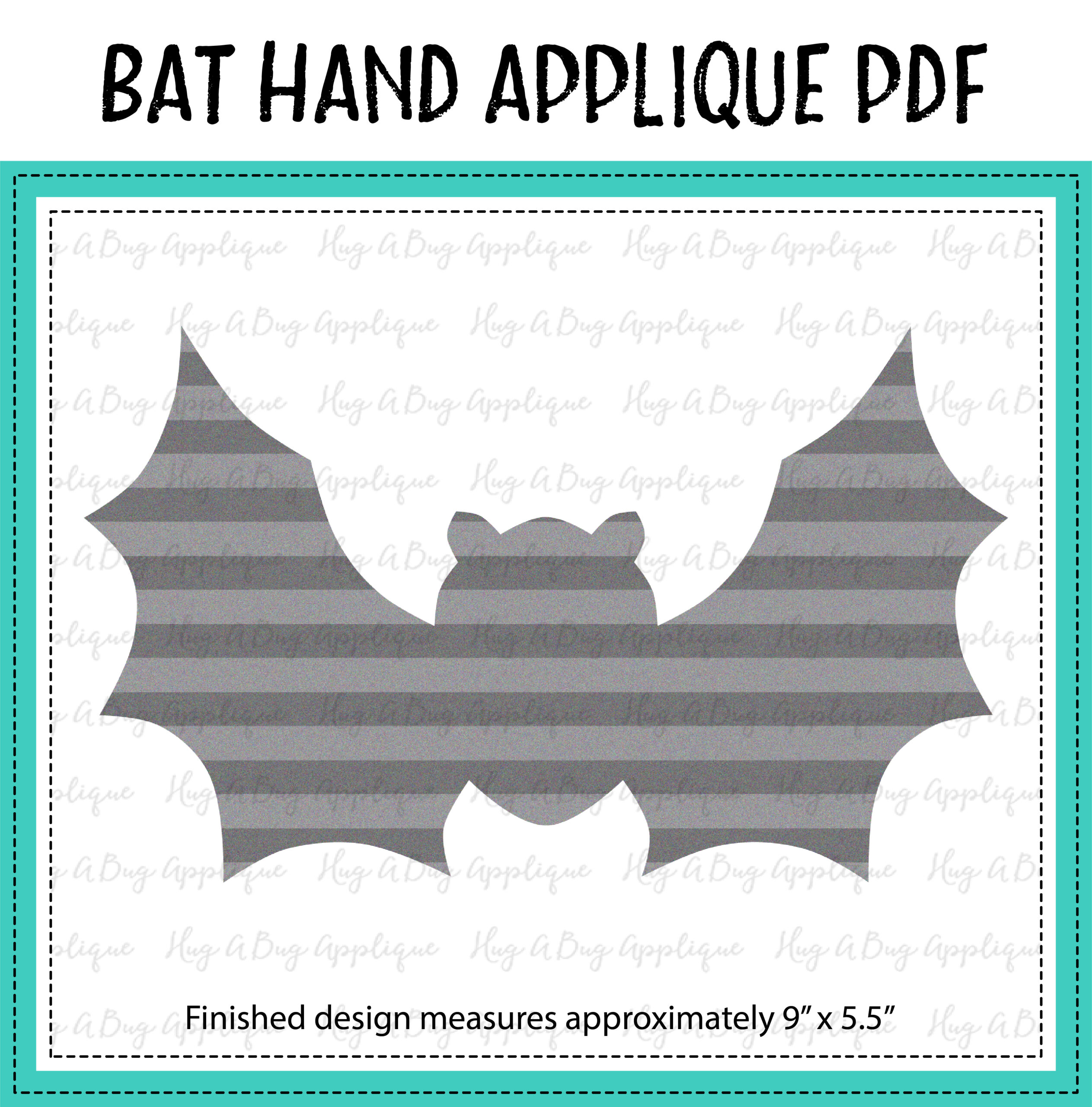 Bat Hand Applique PDF