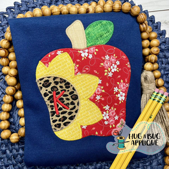 Apple Inset Flower Zig Zag Stitch Applique Design