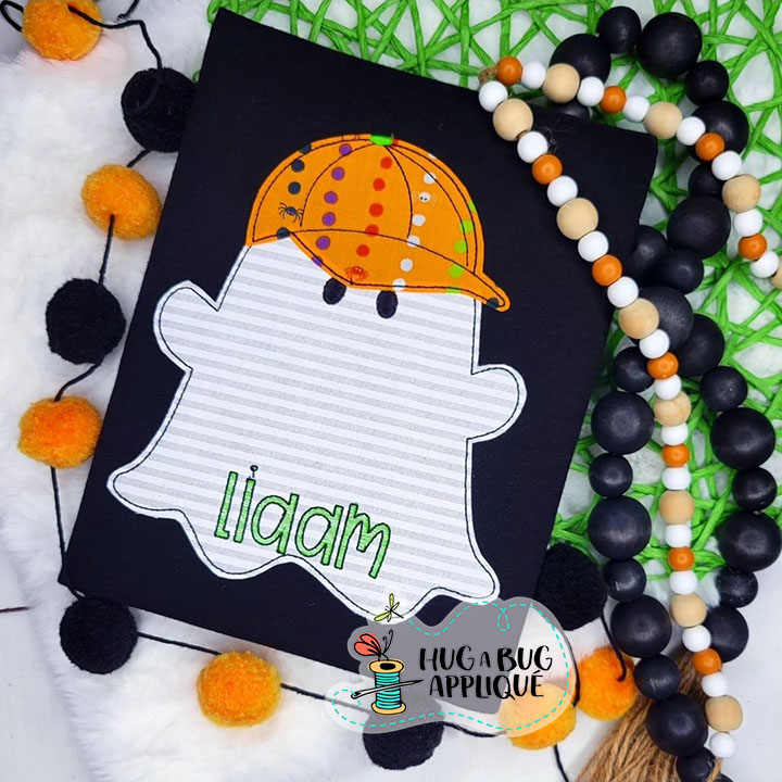 Ghost Ball Cap Bean Stitch Applique Design