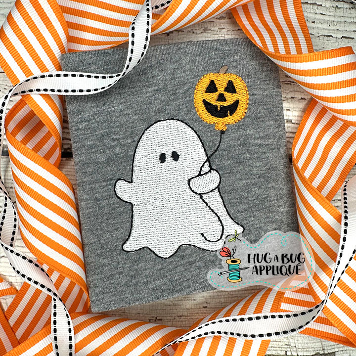 Ghost Balloon Filled Stitch Embroidery Design