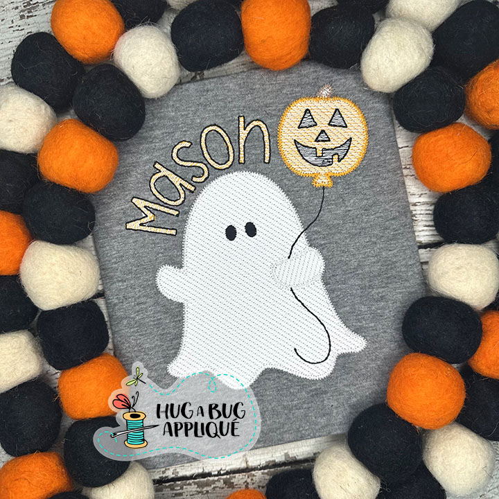 Ghost Balloon Sketch Stitch Embroidery Design