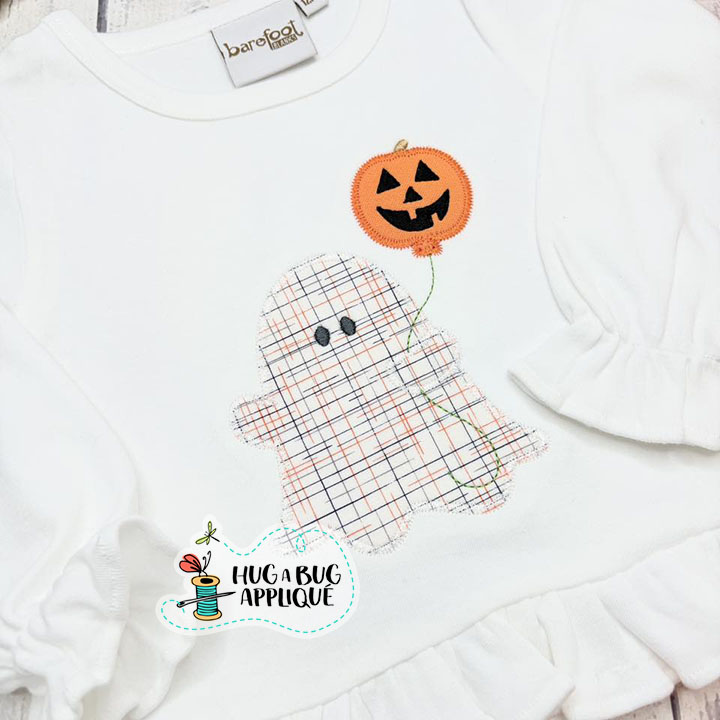 Ghost Balloon Zig Zag Stitch Applique Design