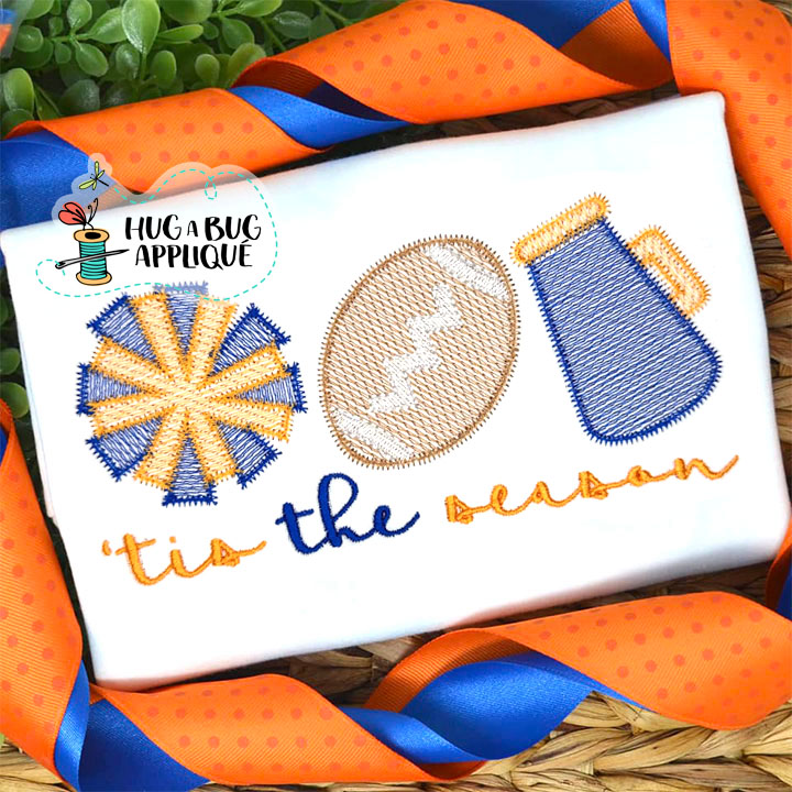 Tis Season Cheer Sketch Stitch Embroidery Design