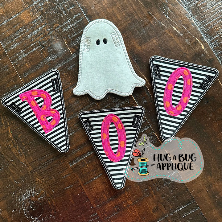 Boo Bunting Satin In the Hoop Applique Design