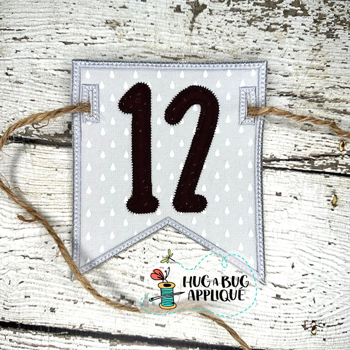 Bunting Flag Satin Stitch In the Hoop Applique Design