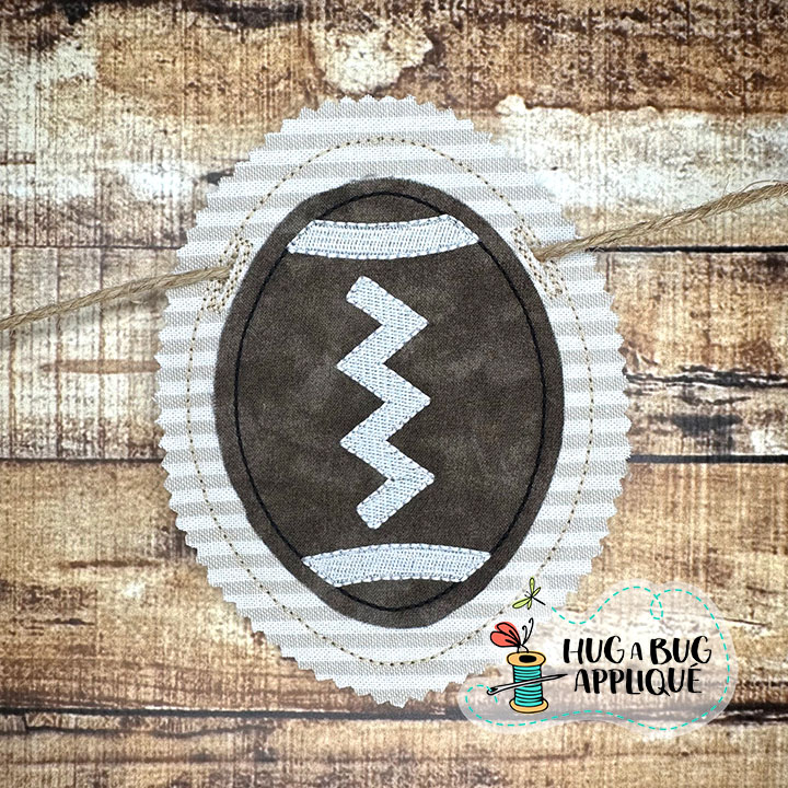 Football Bunting Bean Stitch In the Hoop Applique Design